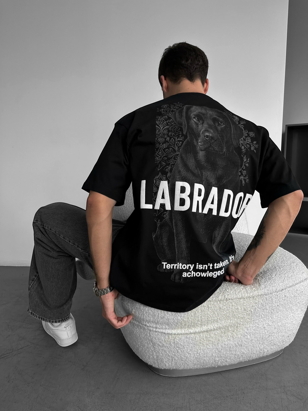 Didelio dydžio Labradoro marškiniai - Juodi