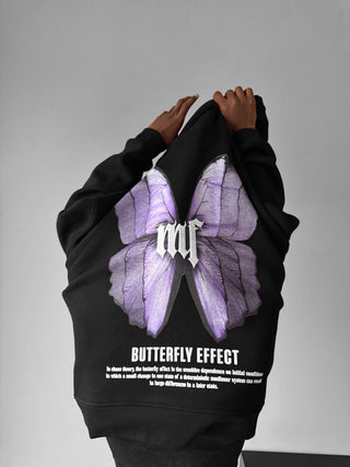 Didelis Drugelio Efekto Hoodie - Juodas