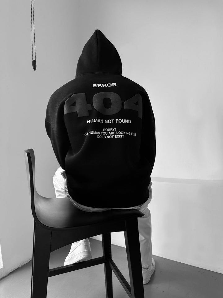 Oversize 404 Hoodie - Juoda