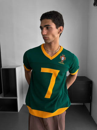 Didelio dydžio Portugalijos megztinis - Žalias