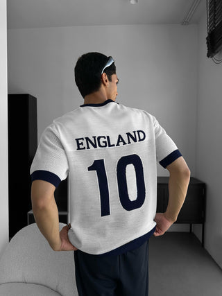 Didelis Anglijos megztinis marškinėliai - Balti