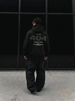 Oversize 404 Hoodie - Juoda