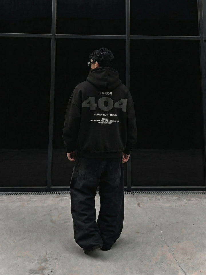 Oversize 404 Hoodie - Juoda