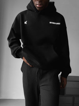 Didelis Drugelio Efekto Hoodie - Juodas