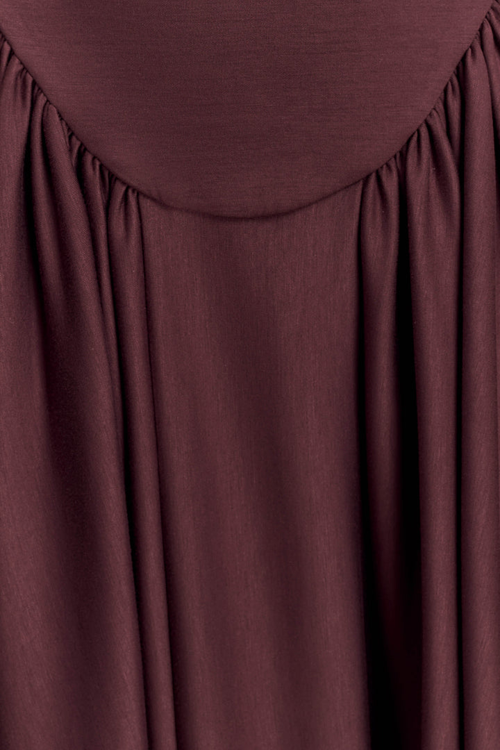 Angelina Scuba Halter Midi Suknelė - Šokoladas