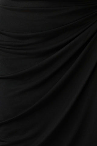 Alyn Off Shoulder Draped Mini Suknelė - Juoda