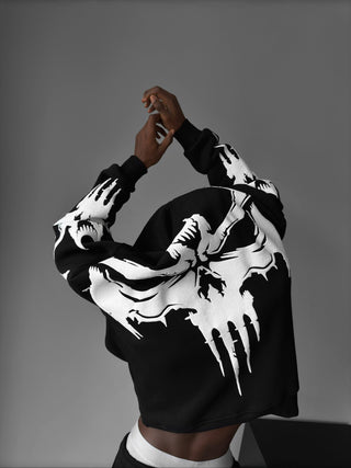 Oversize Ghost Hoodie - Juoda