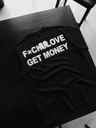 Oversize Get Money marškinėliai - Juodi
