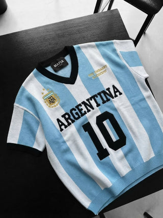 Per didelis Argentina megztinis - Mėlyna
