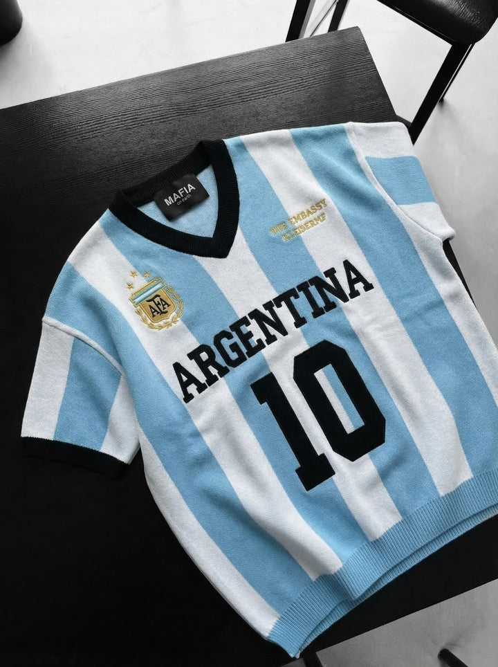 Per didelis Argentina megztinis - Mėlyna