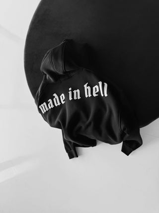 Oversize Pagaminta Pragarą Hoodie - Juoda