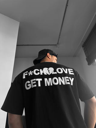 Oversize Get Money marškinėliai - Juodi