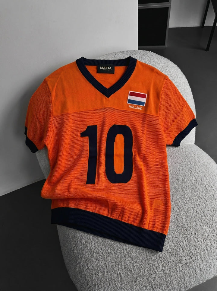 Pernelyg didelis Olandijos megztinis - Oranžinis