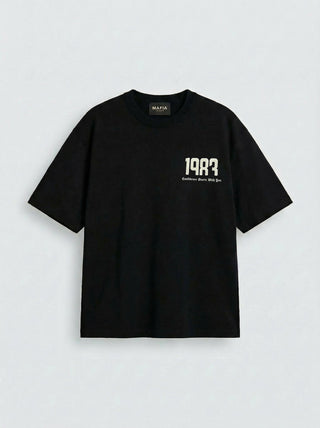 Oversize 1983 marškinėliai - Juodi