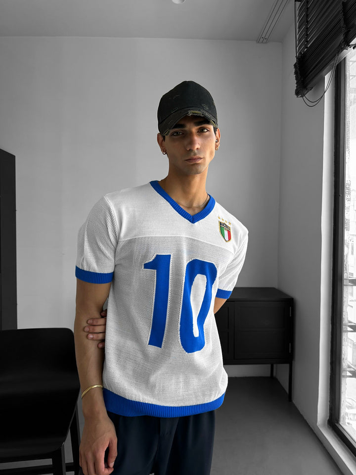 Per didelį Italijos megztinį - Balta