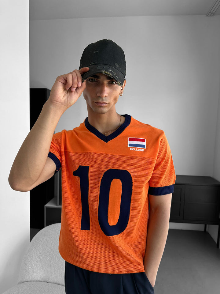 Pernelyg didelis Olandijos megztinis - Oranžinis