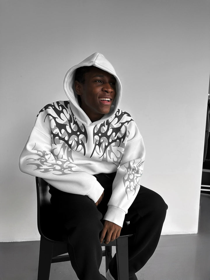 Didelis Tribal Hoodie - Ecru
