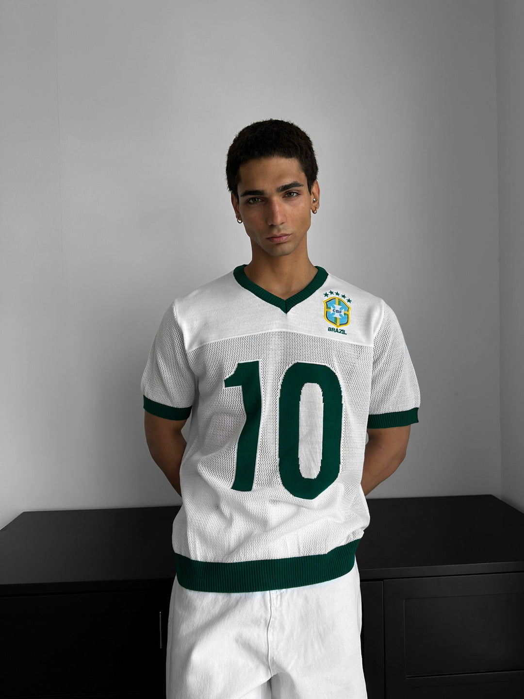 Per didelis Brazilijos megztinis - Balta