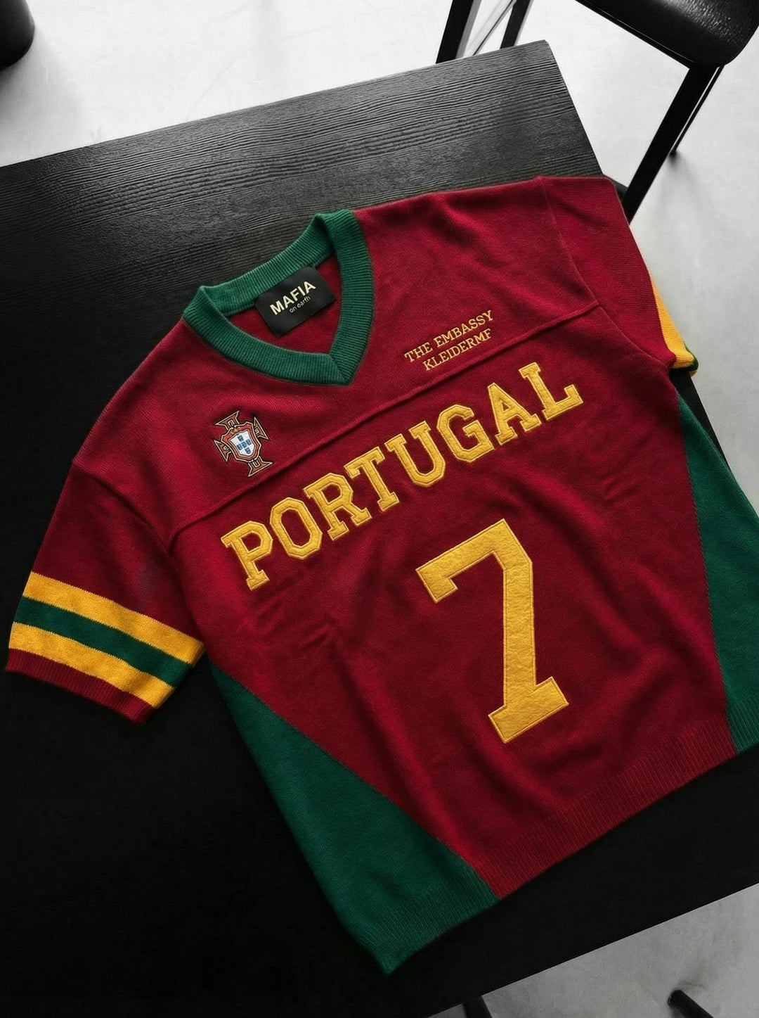 Didelis Portugalijos trikotažo marškinėliai - Raudoni