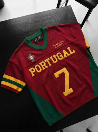 Didelis Portugalijos trikotažo marškinėliai - Raudoni