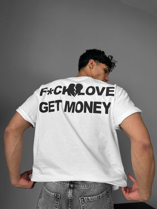 Oversize Get Money marškinėliai - Ecru