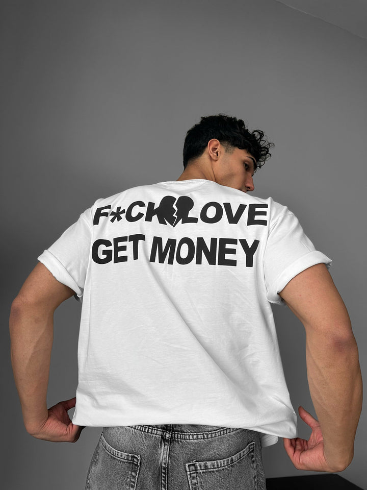 Oversize Get Money marškinėliai - Ecru
