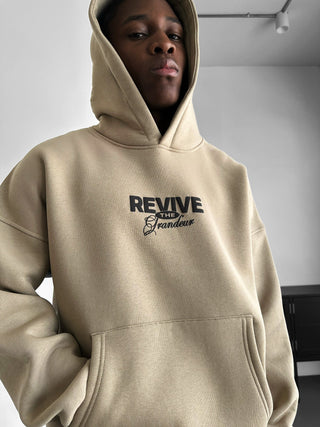Oversize Revive Hoodie - Paprasta taupe