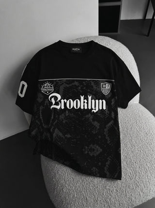 Didelis Brooklyn marškinėliai - Juodi ir Antracito