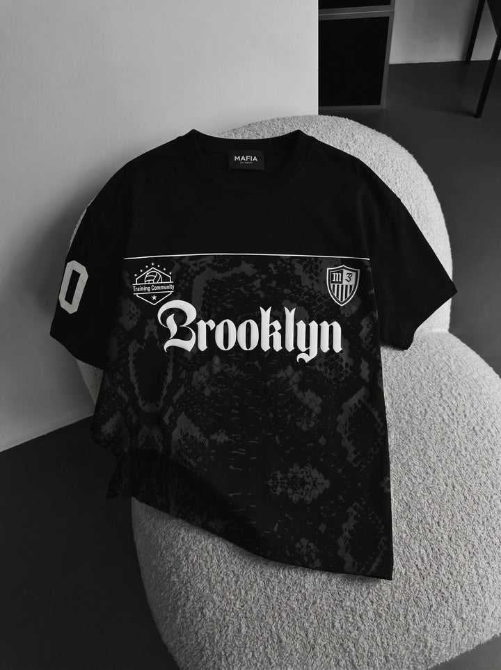 Didelis Brooklyn marškinėliai - Juodi ir Antracito