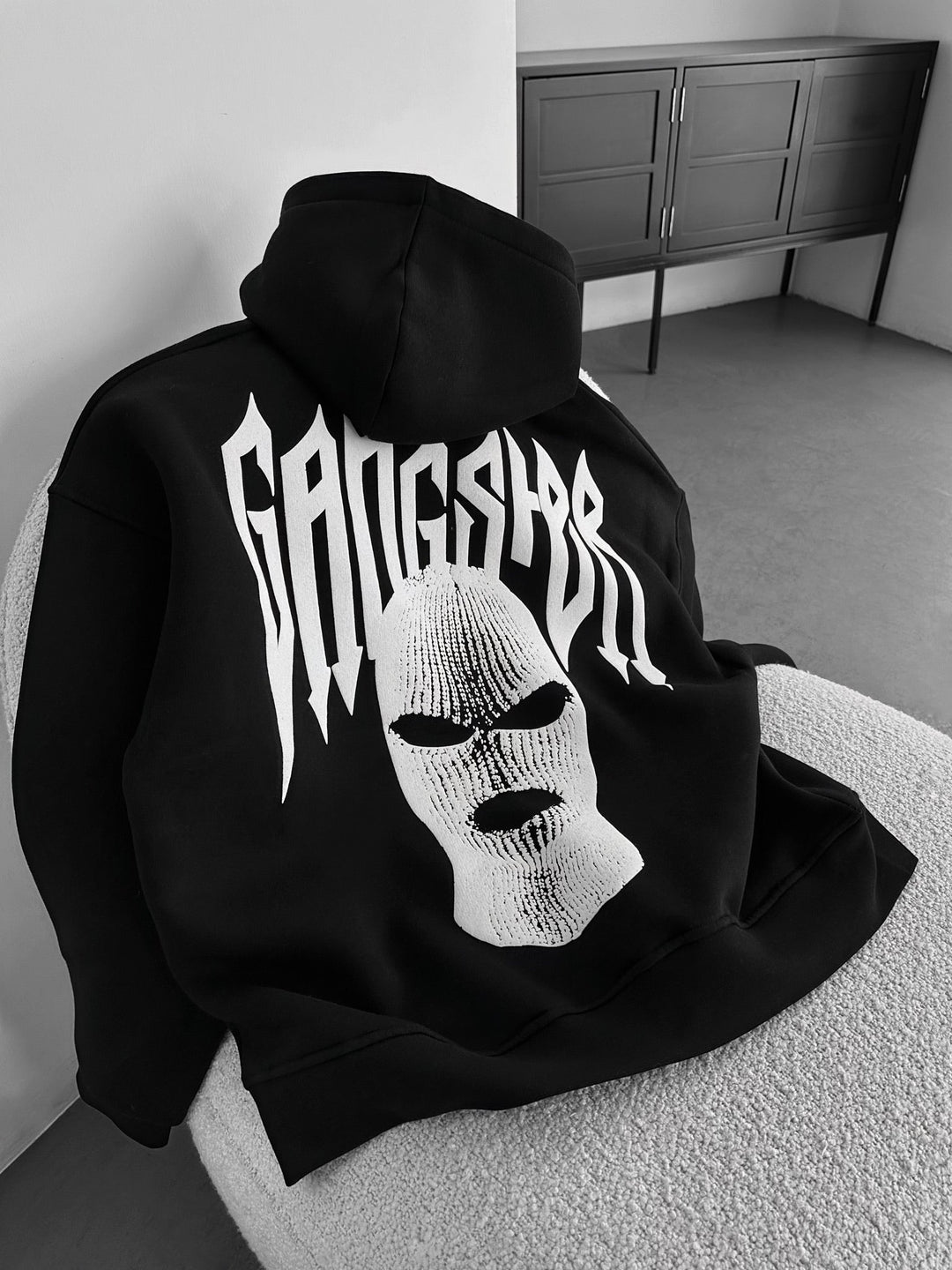 Didelio dydžio gangsterių džemperis - Juodas