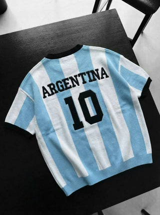 Per didelis Argentina megztinis - Mėlyna