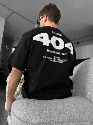 Didelis 404 T-shirt - Juoda ir Balta
