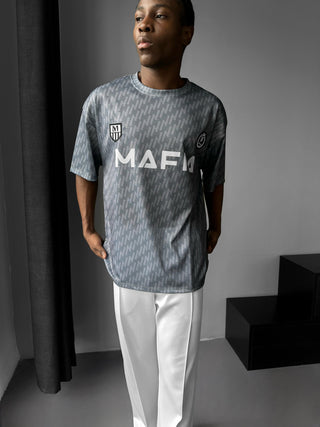 Oversize Mafia Trikot T-Shirt - Antracitas