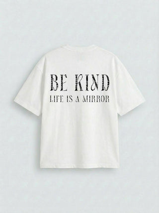 Oversize Be Kind marškinėliai - Ecru