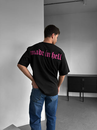 Didelis T-shirt "Pagaminta pragarė" - Juoda ir Lila