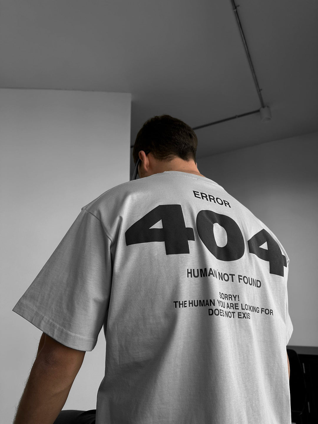 Didelis 404 marškinėliai - Pilki