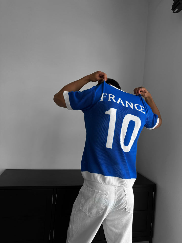 Oversize Prancūzijos Megztinis Marškinėliai - Sax