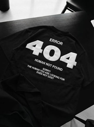 Didelis 404 T-shirt - Juoda ir Balta