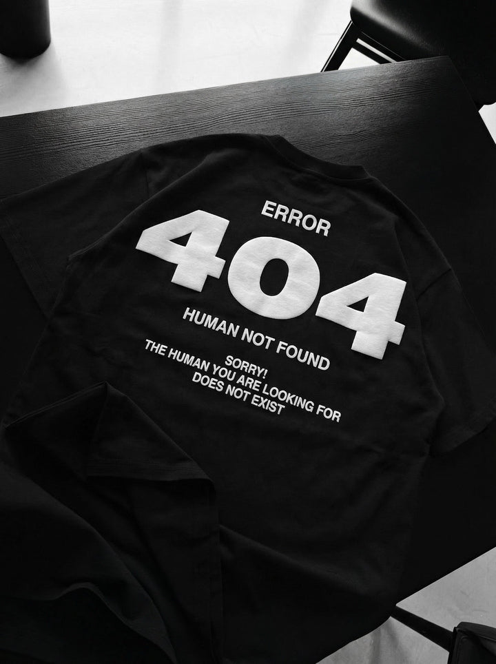Didelis 404 T-shirt - Juoda ir Balta