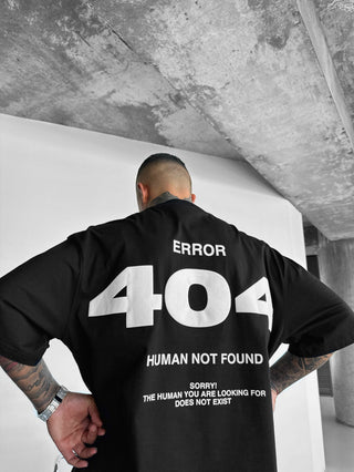 Didelis 404 T-shirt - Juoda ir Balta