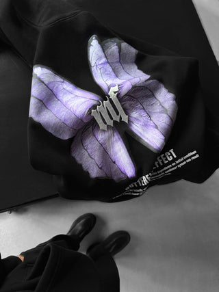 Didelis Drugelio Efekto Hoodie - Juodas
