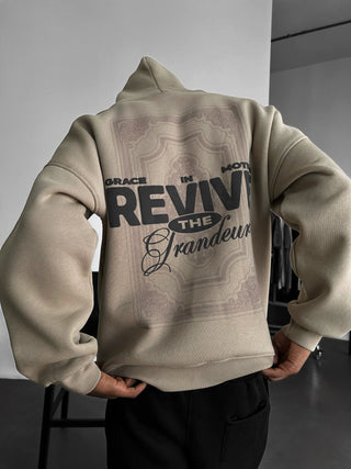 Oversize Revive Hoodie - Paprasta taupe