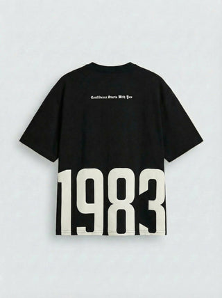 Oversize 1983 marškinėliai - Juodi