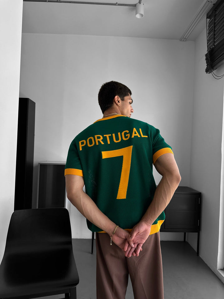Didelio dydžio Portugalijos megztinis - Žalias