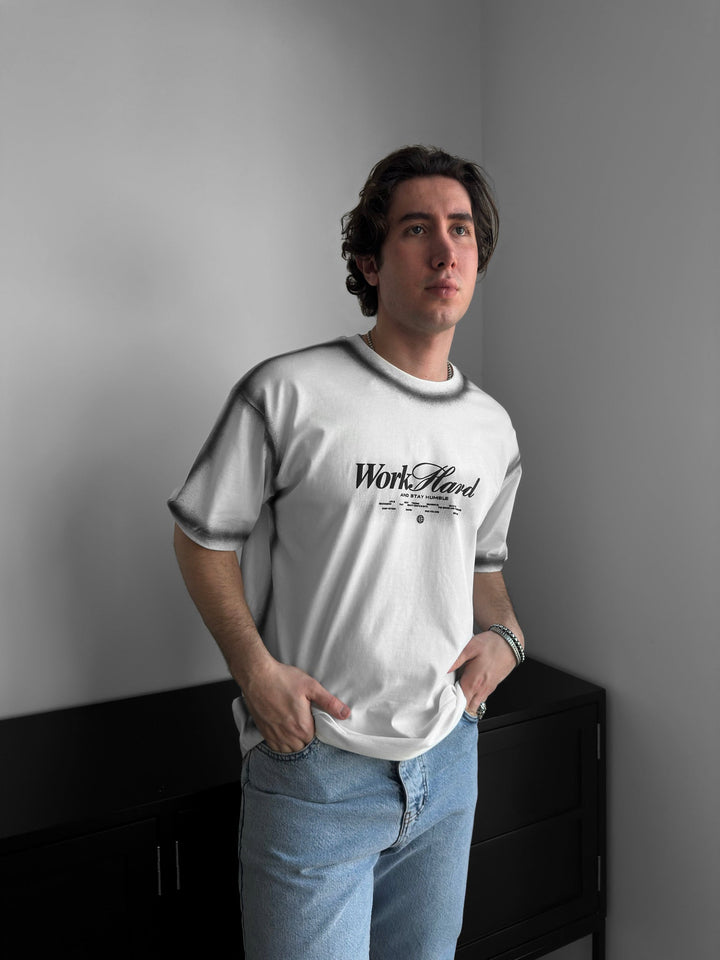 Didelio dydžio Šešėliuotas Darbo T-shirt - Ecru
