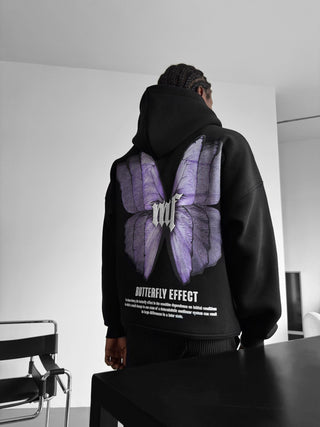 Didelis Drugelio Efekto Hoodie - Juodas