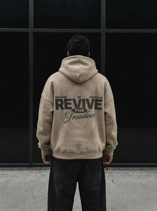 Oversize Revive Hoodie - Paprasta taupe