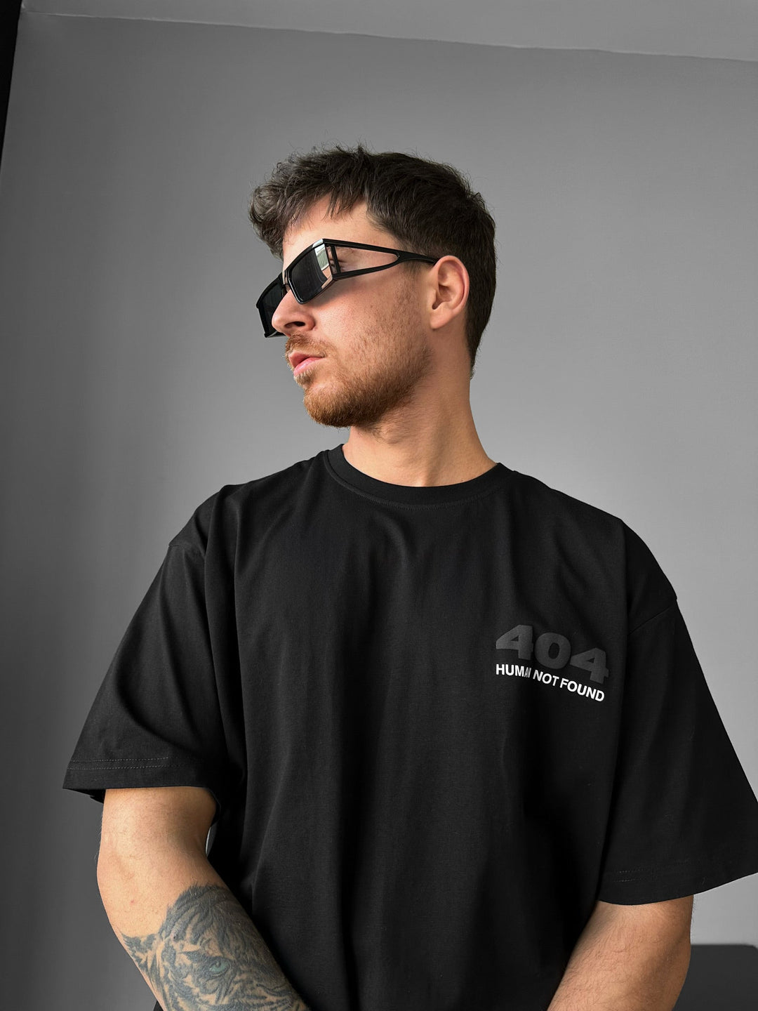 Oversize 404 marškiniai - Juodi