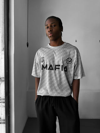 Oversize Mafia Trikot T-Shirt - Pilka