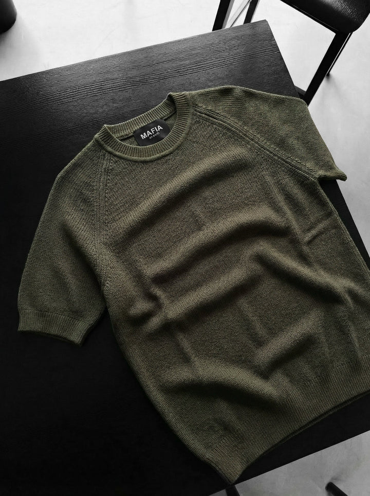 Lieknas Fit Megztinis Marškinėliai - Chaki